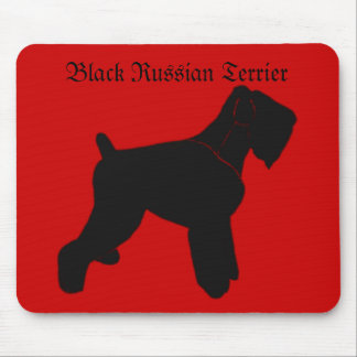 Tapis de souris noir de Terrier de Russe