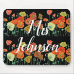 Tapis De Souris Noir Enseignants Nom fleuri Ordinateur Souris Plaq<br><div class="desc">Black Teachers Nom de l'ordinateur fleuri Souris Mat Pad. Conçu par moi à partir d'aquarelles originales.</div>