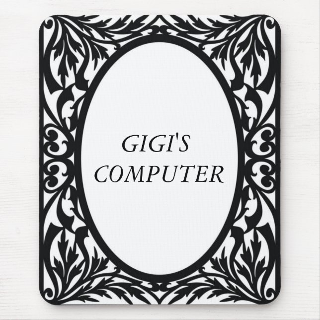 Tapis de souris noir et blanc (Devant)