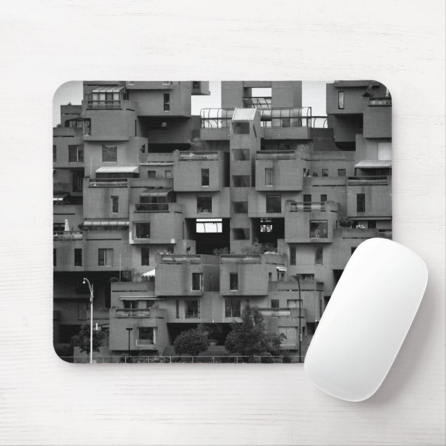 Tapis De Souris Noir et Blanc Architectural (Avec souris)