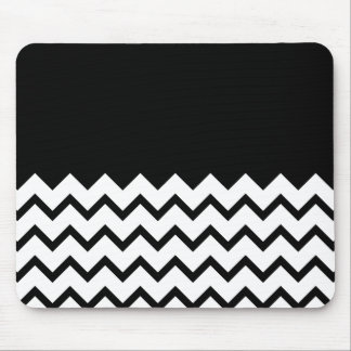 Tapis De Souris Noir et blanc. Le zigzag de partie, pièce le noir