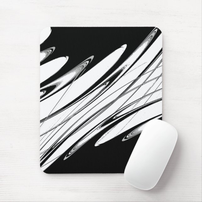 Tapis De Souris Noir et Blanc Moderne (Avec souris)