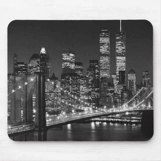 Tapis De Souris Noir et blanc New York City (Devant)