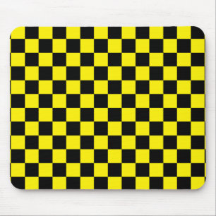 Tapis De Souris Noir et jaune Checkered