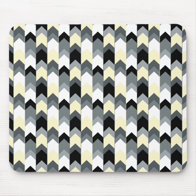 Tapis De Souris Noir, gris, chevron jaune (Devant)