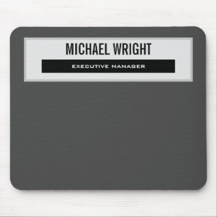 Tapis De Souris Noir Gris Moderne Plain Simple Minimaliste