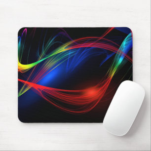 Tapis de Souris Noir Lumières Colorées