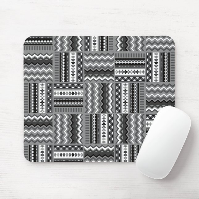 Tapis De Souris Noir moderne et blanc (Avec souris)