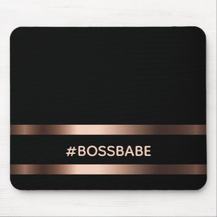 Tapis De Souris Noir style bossbabe en bronze minimaliste