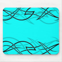 Noir sur la "élégance" cyan Mousepad