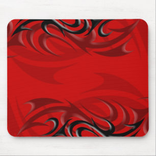 Tapis De Souris Noir sur la "fumée" rouge Mousepad