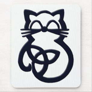 Tapis De Souris Noir Trinity Knot Celtic Chat Mousepad