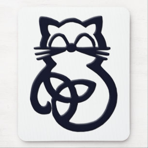 Tapis De Souris Noir Trinity Knot Celtic Chat Mousepad