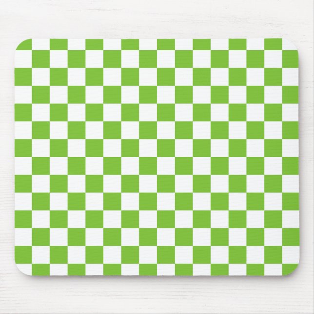 Tapis De Souris Noir vert et blanc Checkered (Devant)