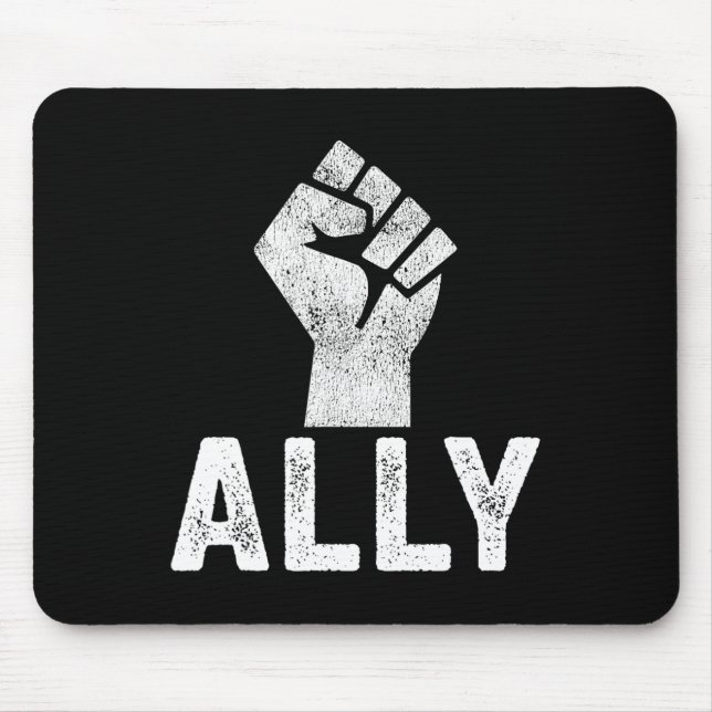 Tapis De Souris Noir Vit Problème Ally Fist Support Blm (Devant)