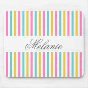 Tapis De Souris Nom coloré de coutume de motif de rayures