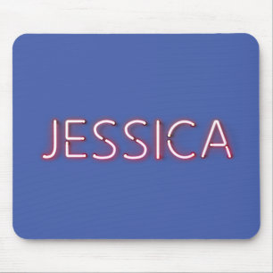 Tapis De Souris Nom de Jessica dans les néons brillants
