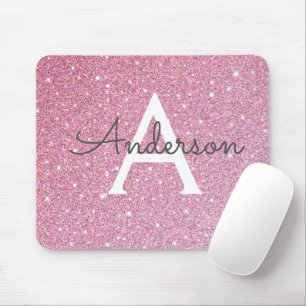 Tapis De Souris Nom de Parties scintillant rose