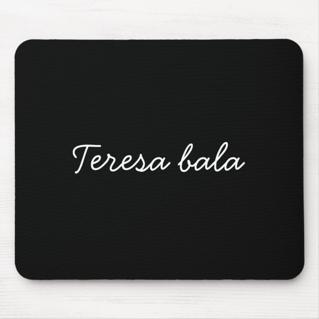Tapis De Souris Nom de script noir moderne monogramme tendance (Devant)