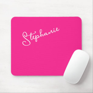 Tapis De Souris Nom de script personnalisé Stylé Rose Chaud Clair
