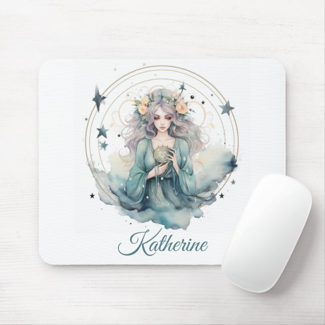 Tapis De Souris Nom de sorcière céleste Boho (Avec souris)