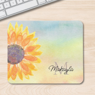 Tapis De Souris Nom du monogramme Aquarelle
