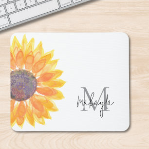 Tapis De Souris Nom du monogramme Aquarelle