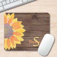 Nom du monogramme Bois de tournesol rustique