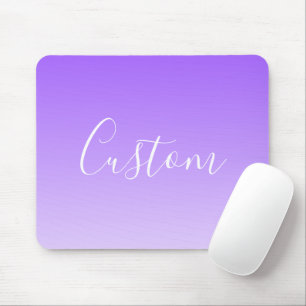 Tapis De Souris Nom en écriture cursive & ombre légère violet clai