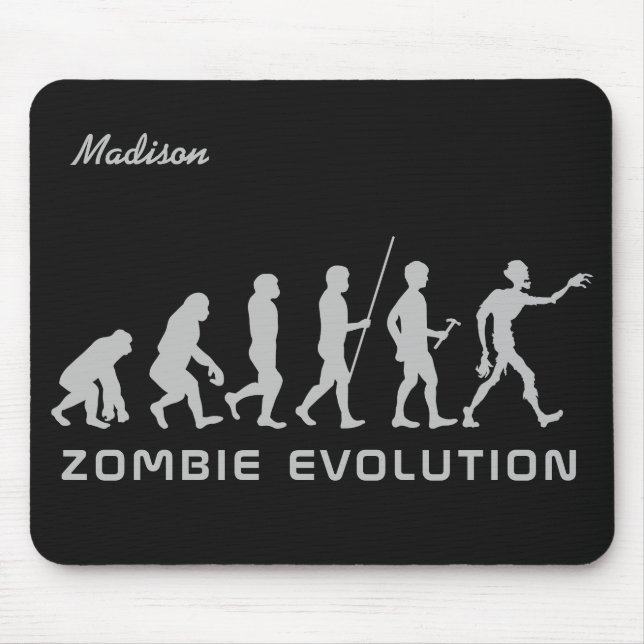 Tapis De Souris Nom et couleur personnalisés Zombie Evolution mous (Devant)