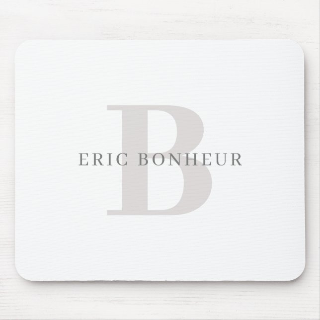 Tapis De Souris Nom et monogramme modernes élégants (Devant)