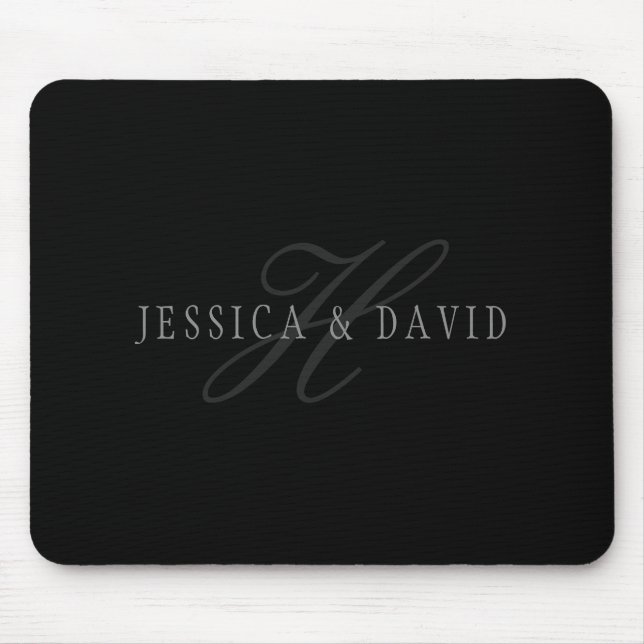 Tapis De Souris Nom et nom de famille des couples Monogramme (Devant)