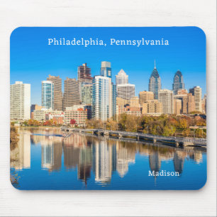 Tapis De Souris Nom et texte personnalisés Philadelphia Pennsylvan