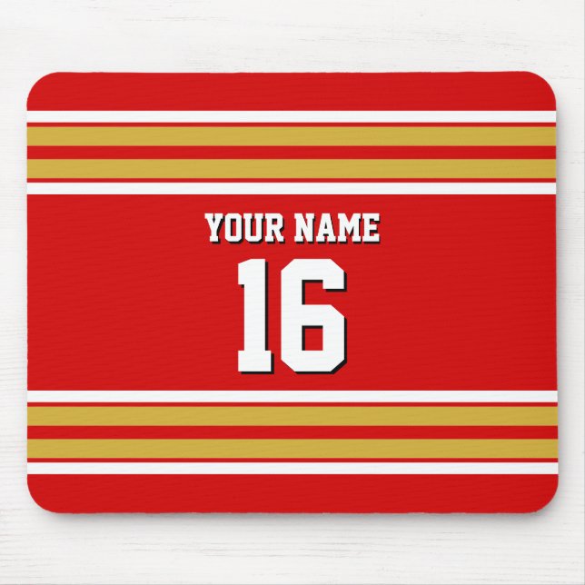 Tapis De Souris Nom fait sur commande blanc de nombre de Jersey (Devant)