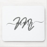 Nom minimal Monogramme Gris blanc gris