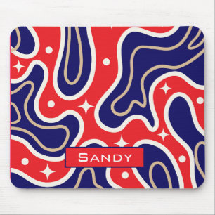 Tapis De Souris nom monogramme coloré groovy