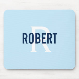 Tapis De Souris Nom monogramme des hommes verts sauge moderne