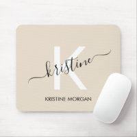 Nom monogramme du script beige moderne