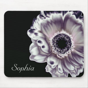 Tapis De Souris Nom personnalisable d'impression de fleurs Mousepa