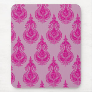 Tapis De Souris Nom personnalisable rose de Paisley