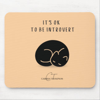 Tapis De Souris Nom personnalisé Chat endormi C'est OK d'être intr