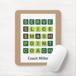 Tapis De Souris Nom personnalisé de l'entraîneur de tennis de styl