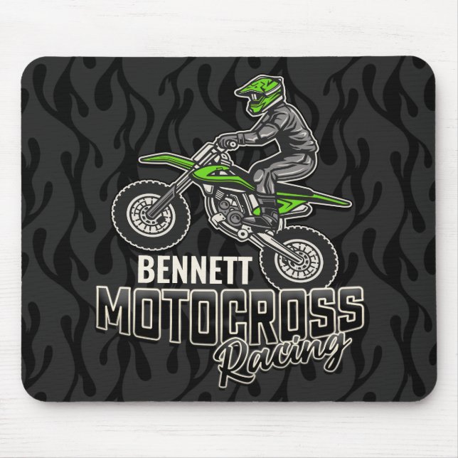 Tapis De Souris Nom personnalisé Dirt Vélo Rider Motocross Racing (Devant)
