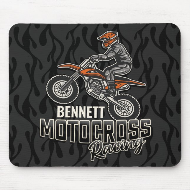 Tapis De Souris Nom personnalisé Dirt Vélo Rider Motocross Racing (Devant)