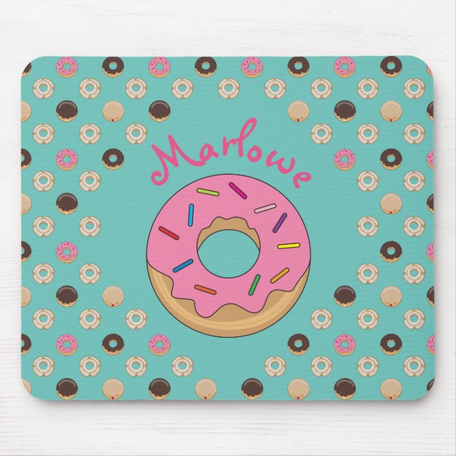 Tapis De Souris Nom personnalisé Donuts émaillés (Devant)