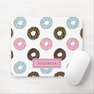 Tapis De Souris Nom personnalisé Donuts mignons Texte Dent sucrée 
