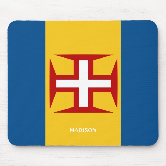 Tapis De Souris Nom personnalisé Drapeau Madeira (Devant)