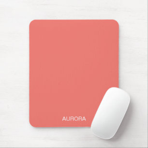 Tapis De Souris Nom personnalisé élégant du corail du coucher du s
