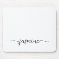 Nom personnalisé girly simple blanc monogramme