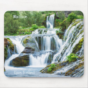 Tapis De Souris Nom personnalisé Gjain Waterfalls, Islande